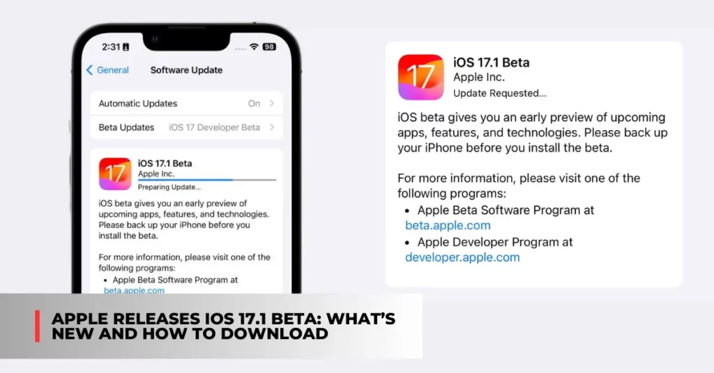 Apple releases iOS 17.1 beta